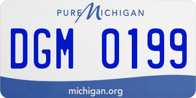 MI license plate DGM0199