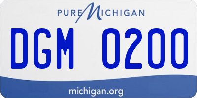 MI license plate DGM0200