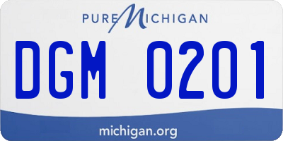 MI license plate DGM0201