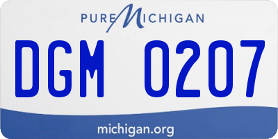 MI license plate DGM0207