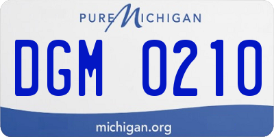 MI license plate DGM0210
