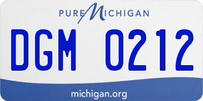 MI license plate DGM0212