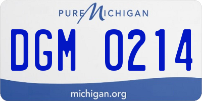 MI license plate DGM0214