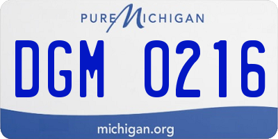 MI license plate DGM0216