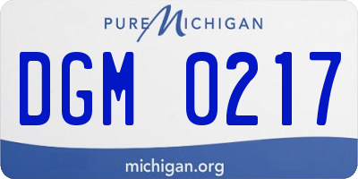 MI license plate DGM0217