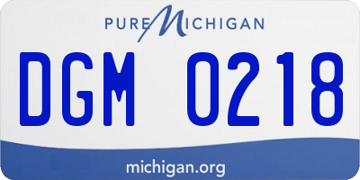 MI license plate DGM0218