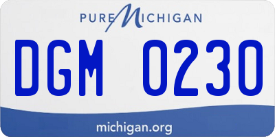 MI license plate DGM0230