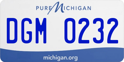 MI license plate DGM0232
