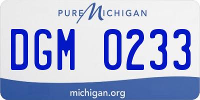 MI license plate DGM0233