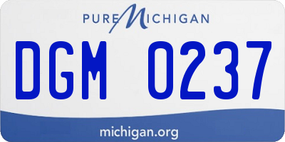 MI license plate DGM0237