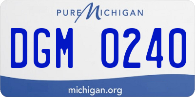 MI license plate DGM0240