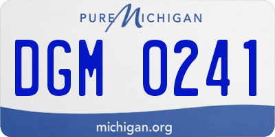 MI license plate DGM0241