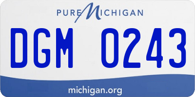 MI license plate DGM0243