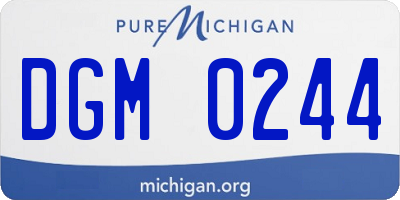 MI license plate DGM0244