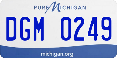 MI license plate DGM0249