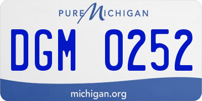 MI license plate DGM0252