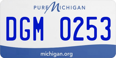 MI license plate DGM0253