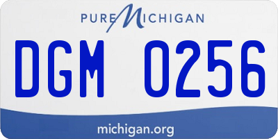 MI license plate DGM0256