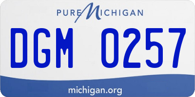 MI license plate DGM0257