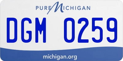 MI license plate DGM0259