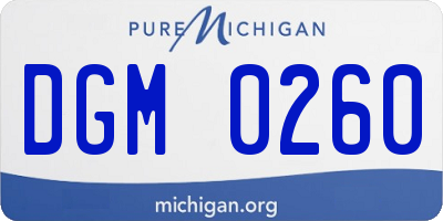 MI license plate DGM0260