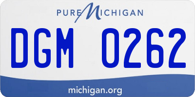 MI license plate DGM0262