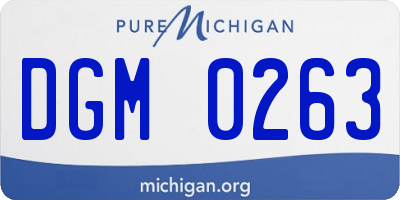 MI license plate DGM0263