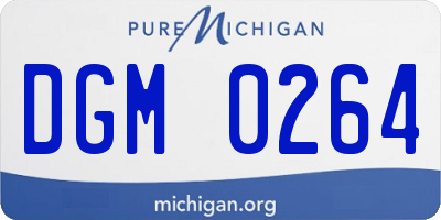 MI license plate DGM0264