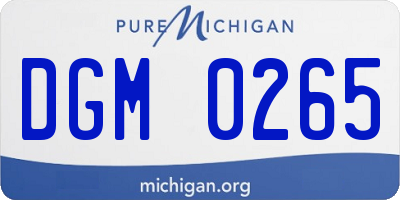 MI license plate DGM0265