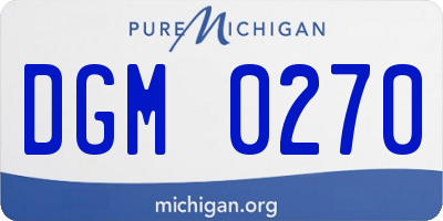 MI license plate DGM0270