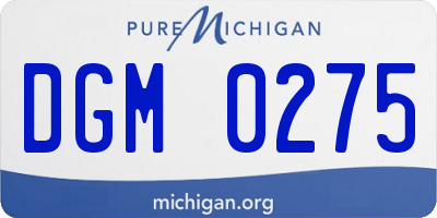 MI license plate DGM0275