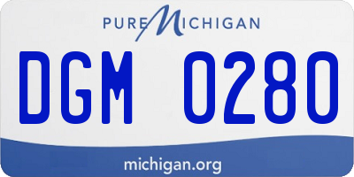 MI license plate DGM0280
