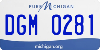 MI license plate DGM0281