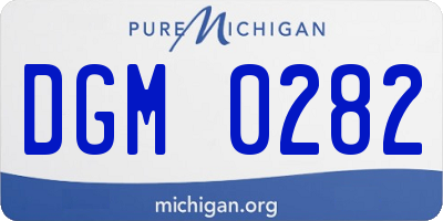 MI license plate DGM0282