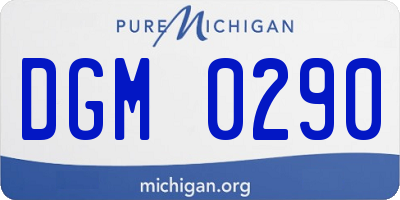 MI license plate DGM0290