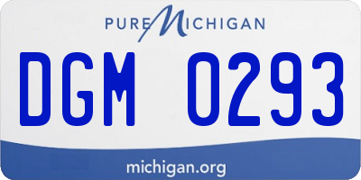 MI license plate DGM0293