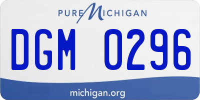 MI license plate DGM0296