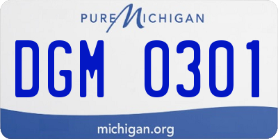 MI license plate DGM0301