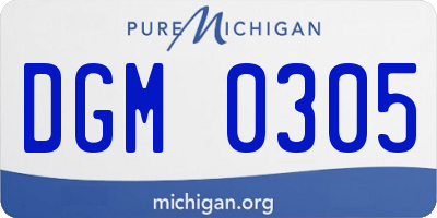 MI license plate DGM0305