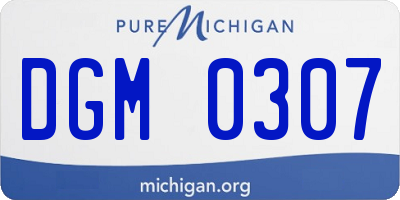 MI license plate DGM0307