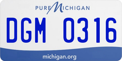 MI license plate DGM0316