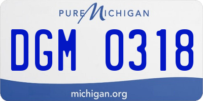 MI license plate DGM0318