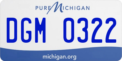 MI license plate DGM0322