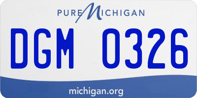 MI license plate DGM0326