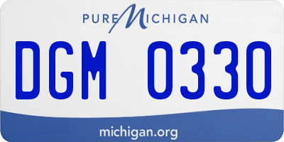 MI license plate DGM0330