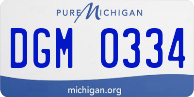 MI license plate DGM0334