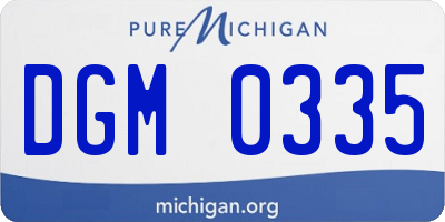 MI license plate DGM0335