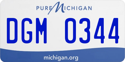 MI license plate DGM0344