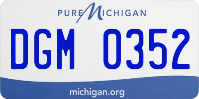MI license plate DGM0352