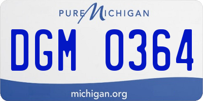 MI license plate DGM0364